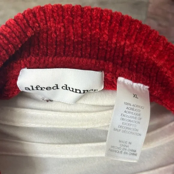 Alfred Dunner Red Floral Women's Cardigan - Picture 4 of 6